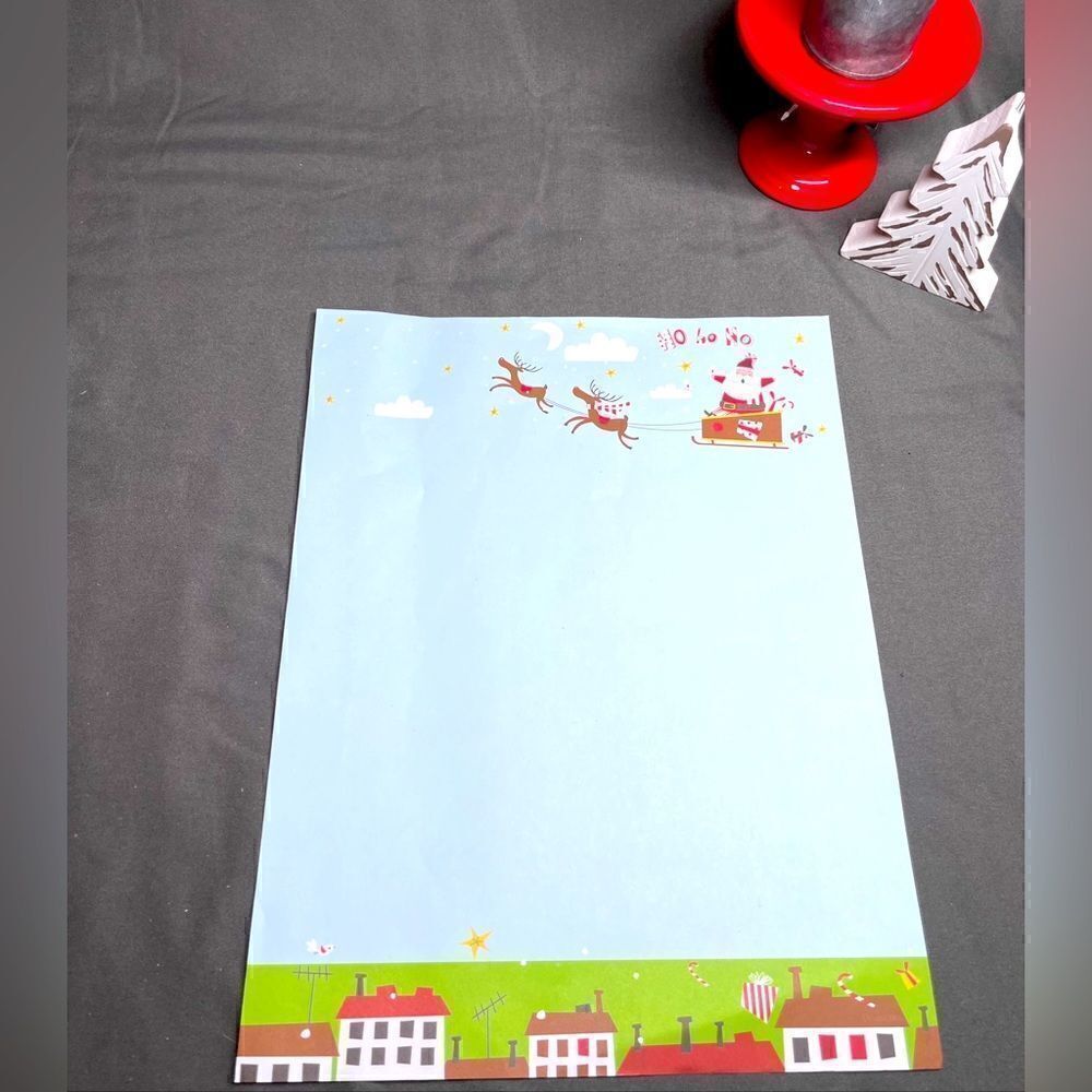 21 NEW Santa Ho! Ho!Ho! Stationery NWOT Holiday Border Colorful Imprinta…
